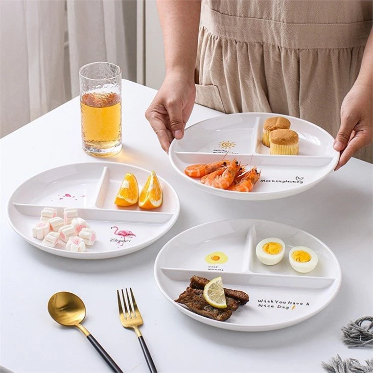 melamine divided dinner plates 4